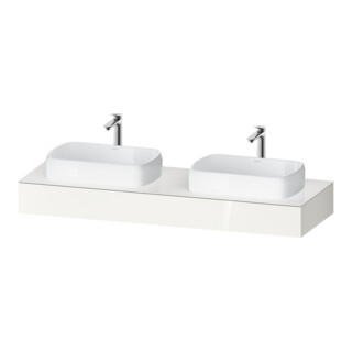 Duravit Console Qatego 160x55x17 cm, blanc brillant, 2 tiroirs, lavabo double face