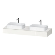 Duravit Console Qatego 160x55x17 cm, blanc brillant, 2 tiroirs, lavabo double face