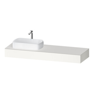 Duravit Console Qatego 160x55x17 cm, blanc mat, 1 découpe, évier gauche