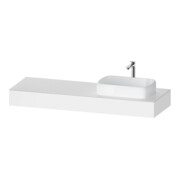 Duravit Console Qatego 160x55x17 cm, blanc mat, 1 découpe, lavabo à droite