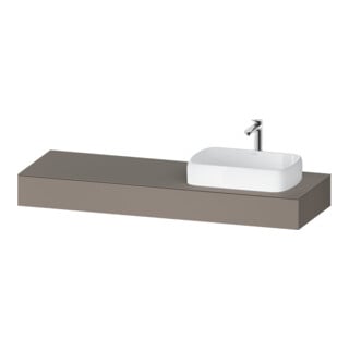 Duravit Console Qatego 160x55x17 cm, blanc mat, 1 découpe, lavabo droit