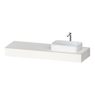 Duravit Console Qatego 160x55x17 cm, blanc mat, 1 découpe, lavabo droit