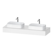 Duravit Console Qatego 160x55x17 cm, blanc mat, 2 trous, lavabo double face
