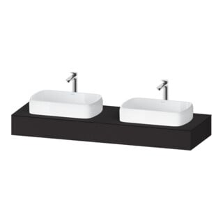 Duravit Console Qatego 160x55x17 cm, gris, 2 trous, lavabo double face