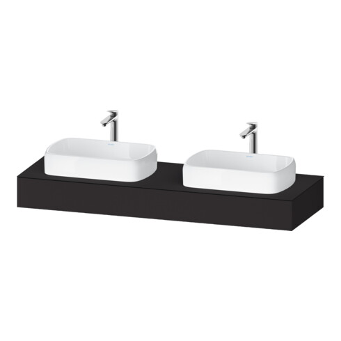 Duravit Console Qatego 160x55x17 cm, gris, 2 trous, lavabo double face