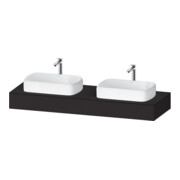 Duravit Console Qatego 160x55x17 cm, gris, 2 trous, lavabo double face