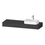 Duravit Console Qatego 160x55x17 cm, gris mat, 1 découpe, lavabo droit