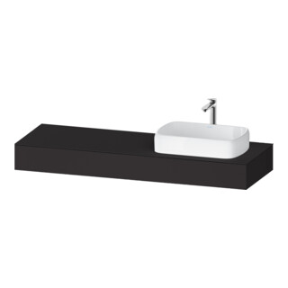 Duravit Console Qatego 160x55x17 cm, gris mat, 1 découpe, lavabo droite