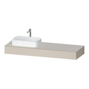 Duravit Console Qatego 160x55x17 cm, taupe mat, 1 découpe, lavabo gauche