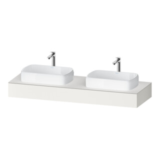 Duravit Console Qatego 160x55x17cm, blanc mat, 2 trous, lavabo double face