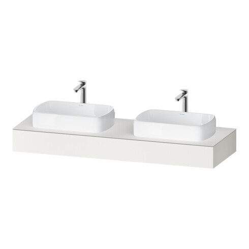 Duravit Console Qatego 160x55x17cm, blanc mat, 2 trous, lavabo double face