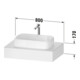 Duravit Console Qatego 80x55x17 cm, graphite mat, 1 découpe-3