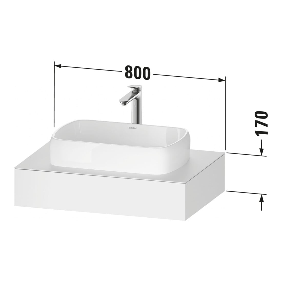 Duravit Console Qatego 80x55x17 cm, taupe mat, 1 découpe