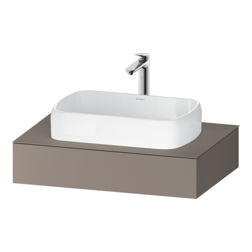 Duravit Console Qatego 80x55x17cm, Basalte mat, 1 découpe