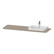 Duravit Console Vasque Happy D.2 Plus 160x55 cm, 1 découpe, robinetterie droite, lin