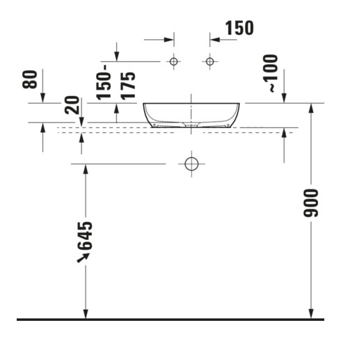 Duravit Console Vasque Sivida 135x50 cm, I.Fa w m, Couleur Ext. vert ma