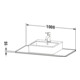 Duravit Console XSquare 100x55 cm, blanc mat, avec 1 découpe