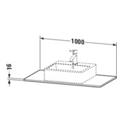 Duravit Console XSquare 100x55 cm, blanc mat, avec 1 découpe-4