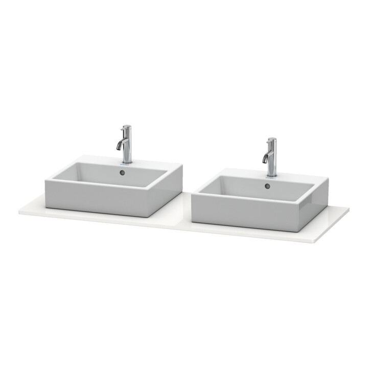 Duravit Console XSquare 140x55 cm, blanc, 2 sorties, lavabo double face