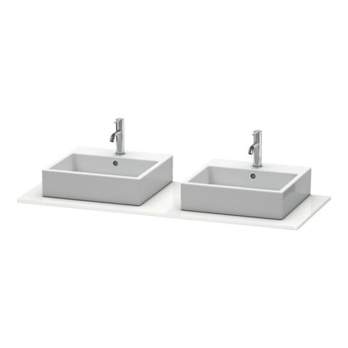 Duravit Console XSquare 140x55 cm, blanc, 2 sorties, lavabo double face