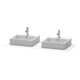 Duravit Console XSquare 140x55 cm, blanc mat, 2 sorties, lavabo double face