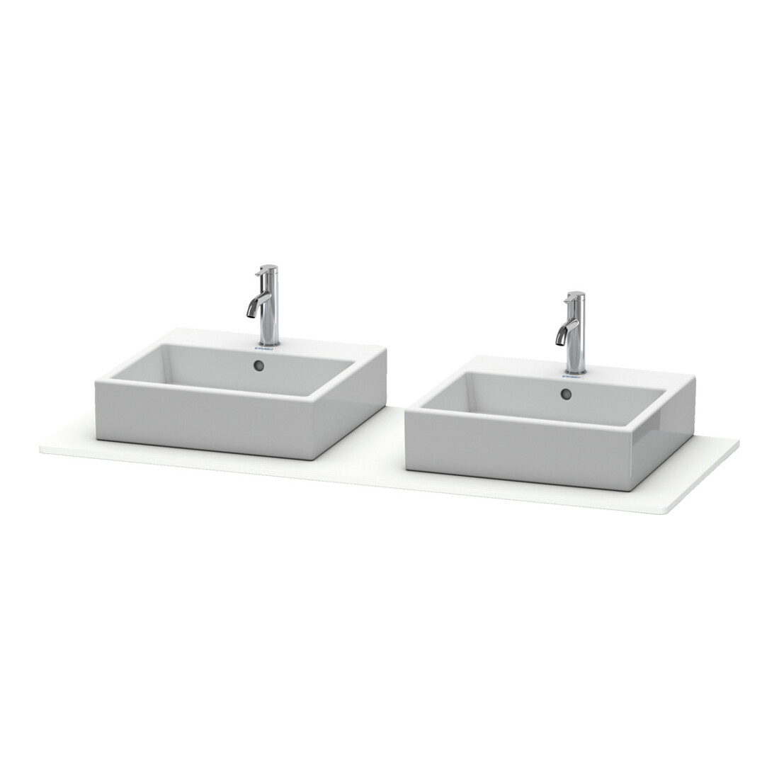 Duravit Console XSquare 140x55 cm, blanc mat, 2 sorties, lavabo double face