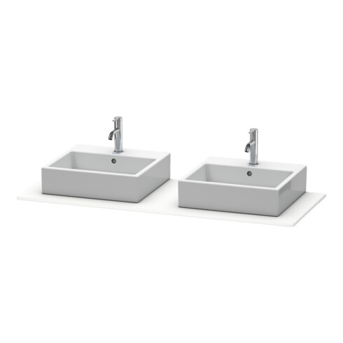 Duravit Console XSquare 140x55 cm, blanc mat, 2 sorties, lavabo double face
