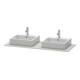 Duravit Console XSquare 140x55 cm, blanc mat, 2 sorties, lavabo double face