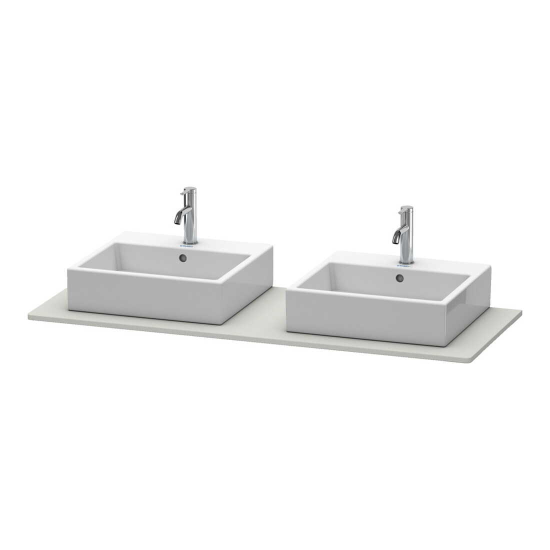 Duravit Console XSquare 140x55 cm, blanc mat, 2 sorties, lavabo double face