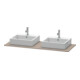 Duravit Console XSquare 140x55 cm, blanc mat, 2 sorties, lavabo double face-3