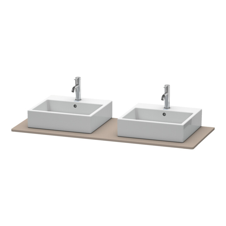 Duravit Console XSquare 140x55 cm, blanc mat, 2 sorties, lavabo double face