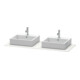 Duravit Console XSquare 140x55 cm, blanc mat, 2 sorties, lavabo double face