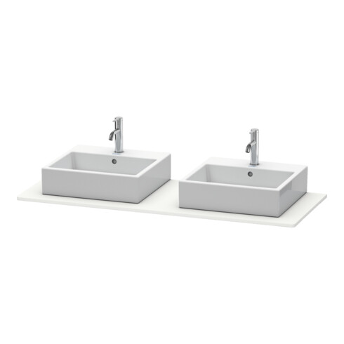 Duravit Console XSquare 140x55 cm, blanc mat, 2 sorties, lavabo double face
