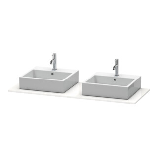 Duravit Console XSquare 140x55 cm, blanc mat, 2 sorties, vasque double côtés