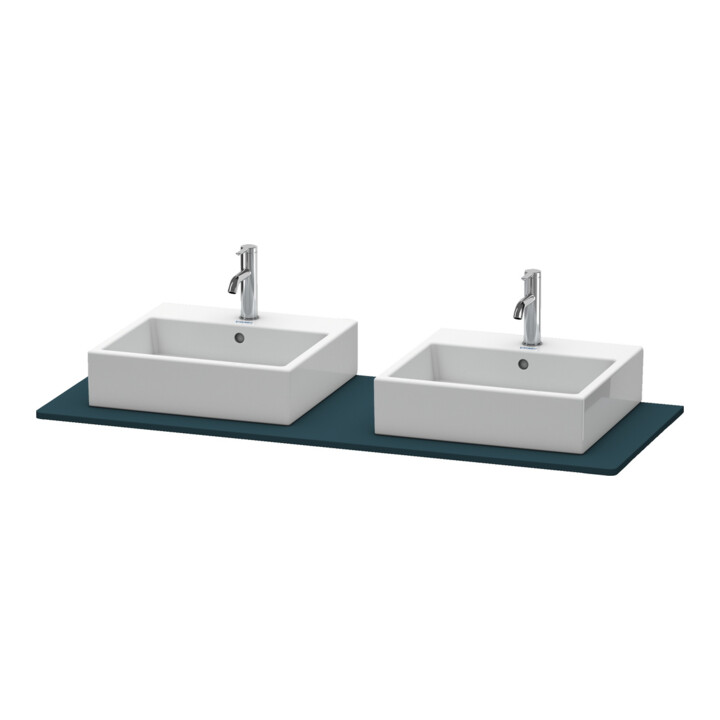 Duravit Console XSquare 140x55 cm, blanc mat, avec 2 sorties, lavabo double face