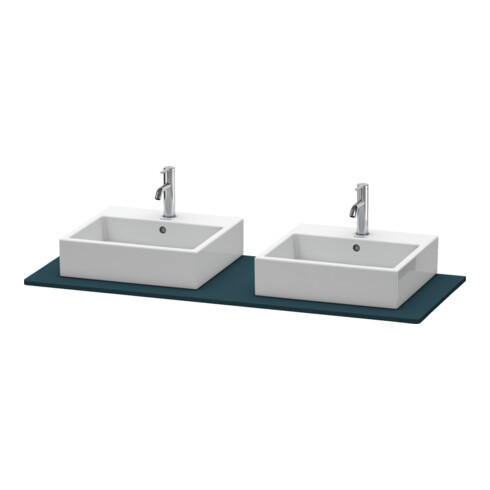 Duravit Console XSquare 140x55 cm, blanc mat, avec 2 sorties, lavabo double face