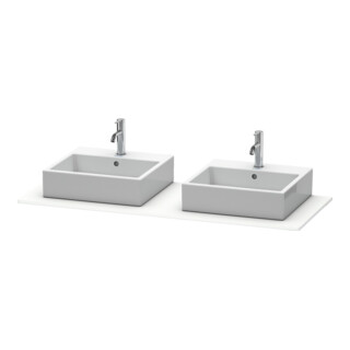 Duravit Console XSquare 140x55 cm, blanc mat, avec 2 sorties, lavabo double face