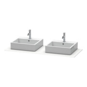 Duravit Console XSquare 140x55 cm, blanc mat, avec 2 sorties, lavabo double face