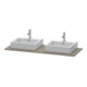 Duravit Console XSquare 140x55 cm, f G m, avec 2 sorties, lavabo double face