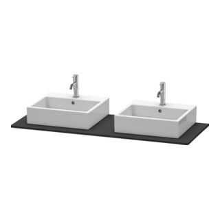Duravit Console XSquare 140x55 cm, gris mat, 2 trous, fixation des deux côtés
