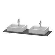 Duravit Console XSquare 140x55 cm, gris mat, 2 trous, lavabo double face-3