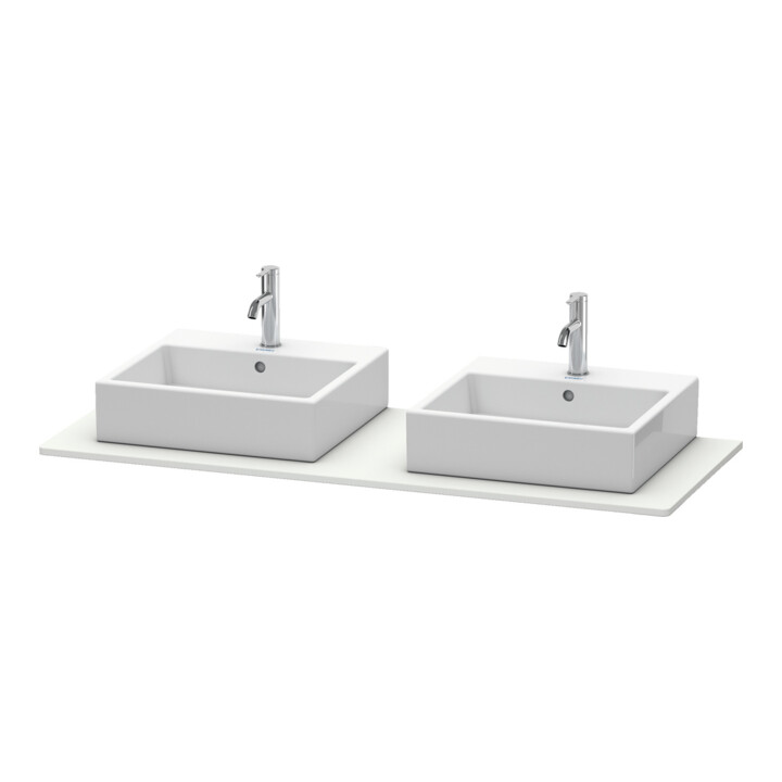 Duravit Console XSquare 140x55 cm, sans trou, 2 sorties, lavabo double face
