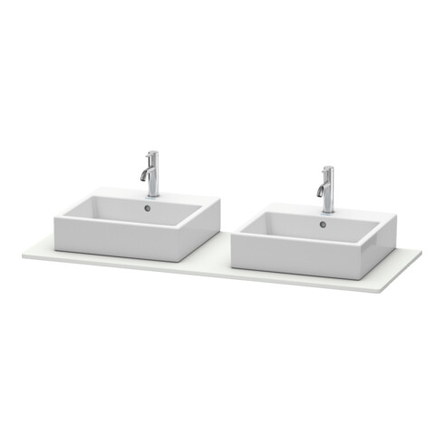 Duravit Console XSquare 140x55 cm, sans trou, 2 sorties, lavabo double face