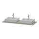 Duravit Console XSquare 140x55 cm, st-g m, m 2 sorties, lavabo double face