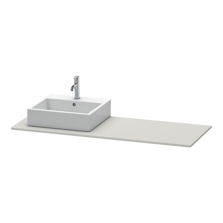 Duravit Console XSquare 140x55x1,6 cm, avec 1 AS, AS gauche, béton gris