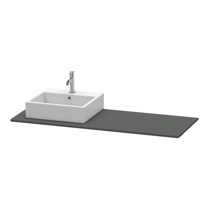Duravit Console XSquare 140x55x1,6 cm, avec 1 AS, AS gauche, graphite mat