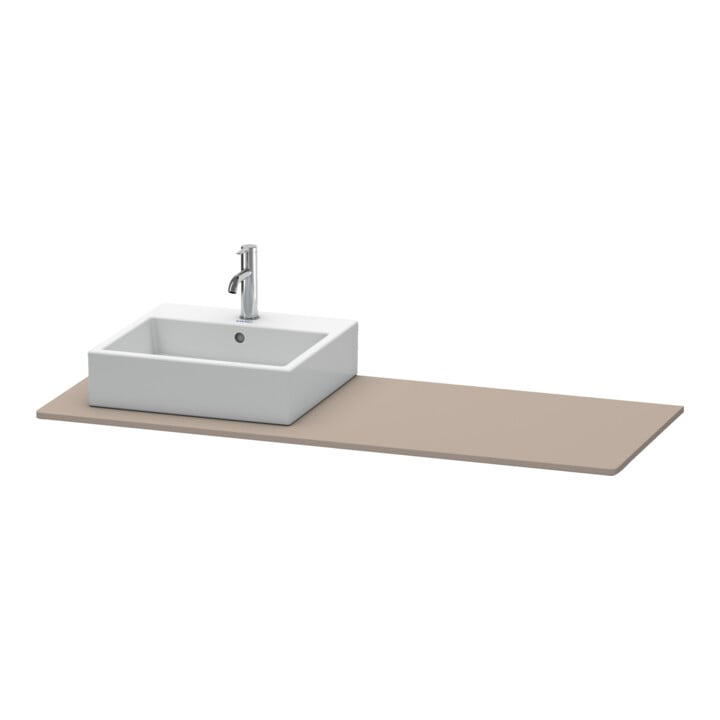 Duravit Console XSquare 140x55x1,6 cm, avec 1 AS, découpe gauche, bas. m