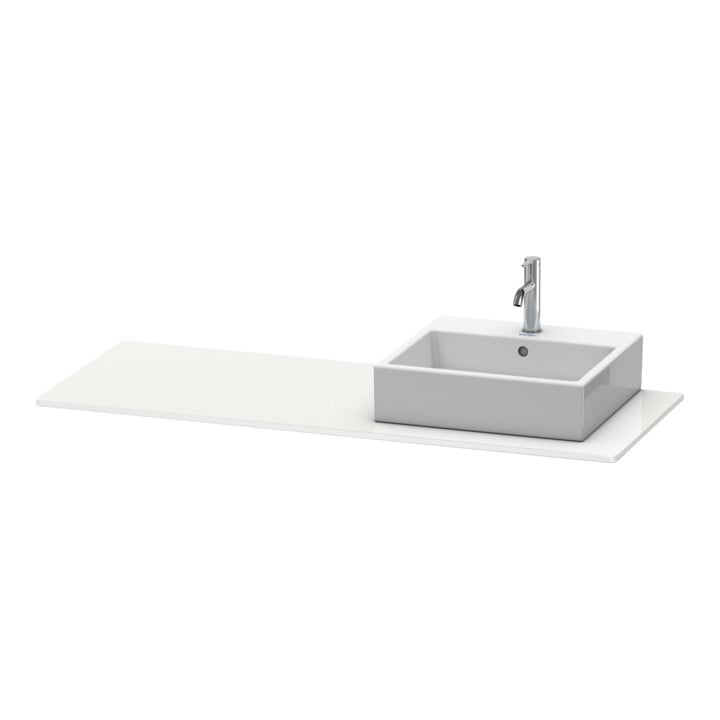 Duravit Console XSquare 140x55x1,6 cm, avec 1 trou, découpe droite, blanc brillant