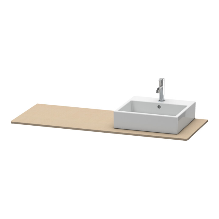 Duravit Console XSquare 140x55x1,6 cm, avec 1 trou, découpe droite, blanc mat