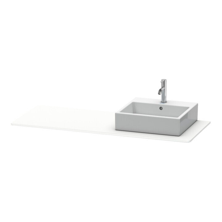 Duravit Console XSquare 140x55x1,6 cm, avec 1 trou, découpe droite, blanche, avec montage